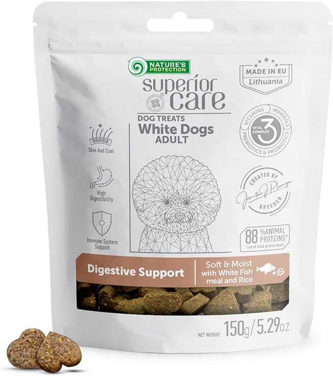 Nature's Protection Wet Dog Food Pouches for Small & Large Breed - High Protein, 24-Pack Soft Dog Food Toppers for Adult Light Coated Dogs (Superior Care - Tuna Fish, 2.46-oz)
