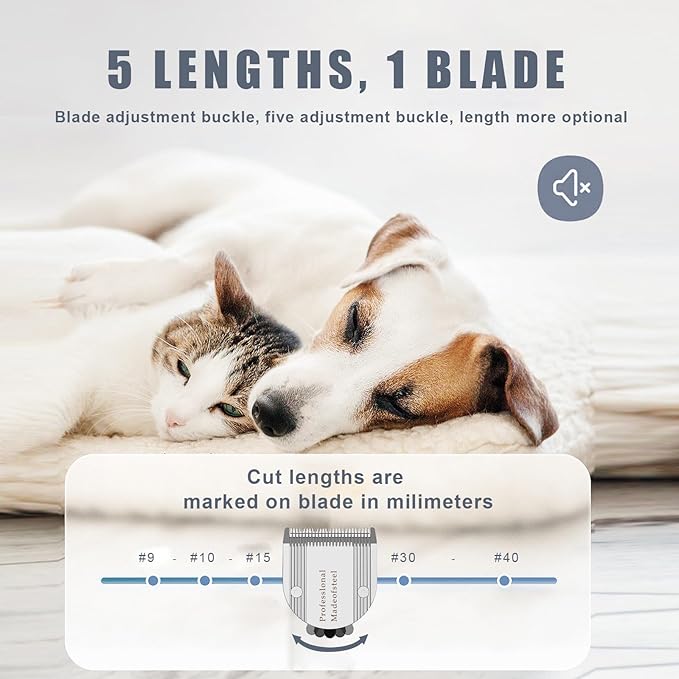 5 in 1 Fine Replacement Blades Compatible with Wahl Bravura Clipper Chromado,Creativa,Figura Dog Clippers for Dogs Grooming