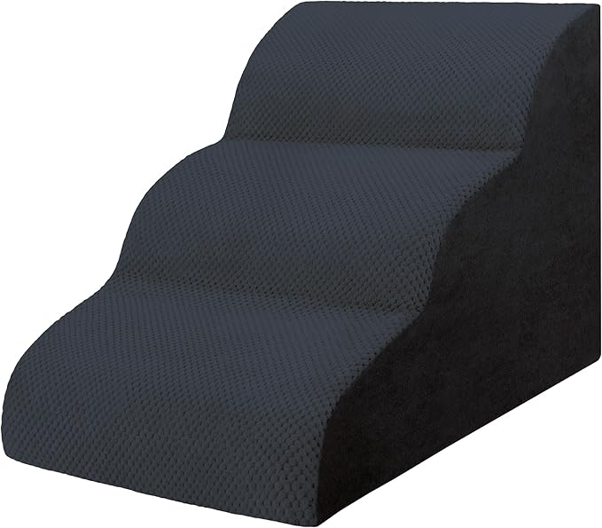 Dog Stairs for Small Dogs, High Density Foam Dog Steps, Extra Wide Non-Slip Pet Ramp for High Beds Or Couch, Soft Doggie Ladder for Dogs Injured, Older Pets, Small Cats