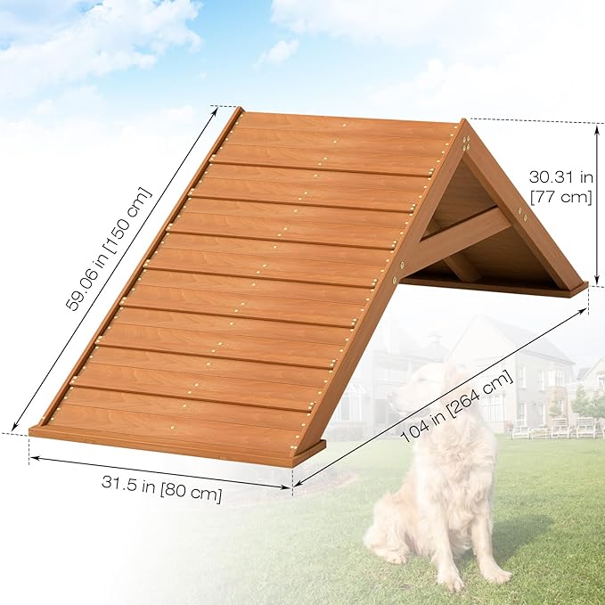 Dogs Agility Course Backyard Set, Wooden Dog Agility A-Frame, Non-Slip Dog Agility Equipment,104" x 30" Large Size-Ideal for Dog Agility Course Indoor and Outdoor