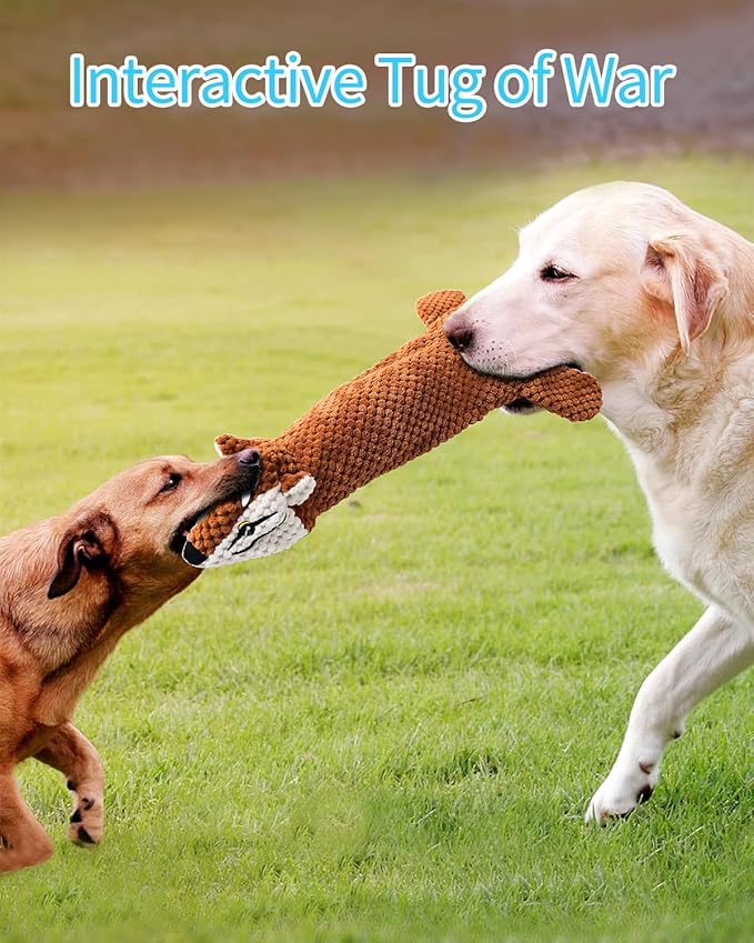 Dog Toys, Squeaky Plush No Stuffing Crinkle Dog Toy for Small Medium Large Dogs, Interactive Puppy Teething Water Bottle Dog Chew Toy