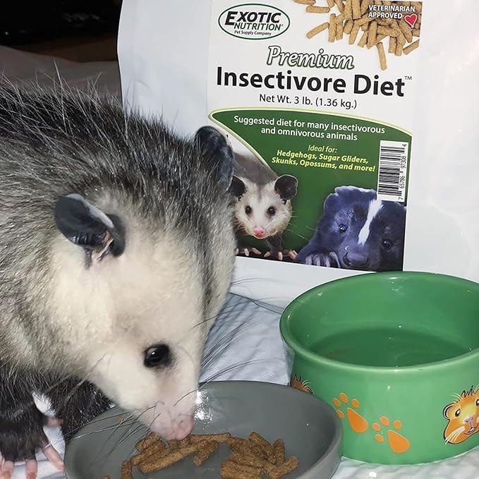 Premium Insectivore Diet (1.25lb) - Healthy Nutritious Chicken Based High Protein Pellet Diet - for Sugar Gliders, Hedgehogs, Opossums, Skunks & Other Insectivores