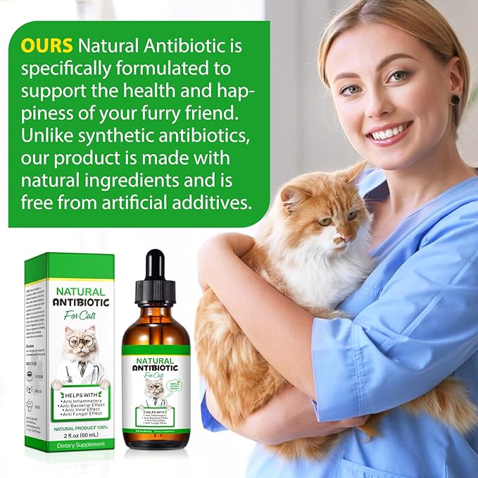Cat Antibiotics, Antibiotics for Cats, Natural Cat Multivitamin Herbal Supplements 60ml-2pcs