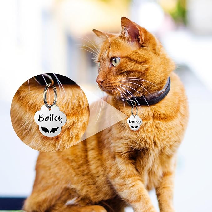 Dog Tags Engraved for Pets - YEHANTI Personalized Dog Tags with Lovely Icons, Durable Stainless Steel Pet ID Tags for Small Large Dogs Cats, Custom Dog Name Tags Engraved on Both Sides (Paw)