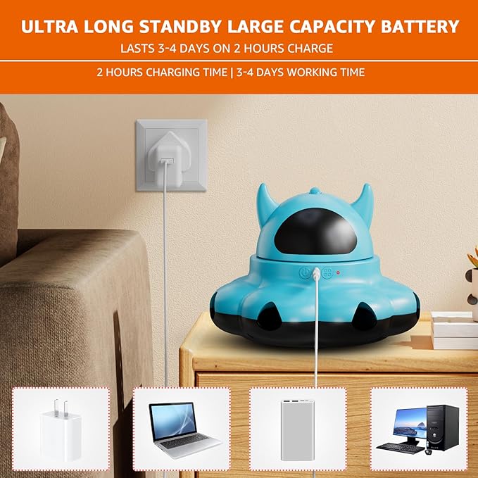 MIKK Cat Laser Toy Cat Feather Toys 2-in-1 Interactive for Indoor Cats Automatic with Remote Control Moving Ambush USB-C Rechargeable Electronic Kitten Toy for Indoor Exercise (Blue)