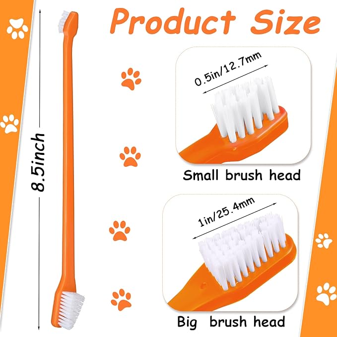 Dog Tooth Brush Pet Toothbrush Soft Grooming Dogs Toothbrush Dog Double Sided Puppy Long Handle Brush for Large and Small Teeth Cleaning Dental Oral Care(70 Count,Colorful)