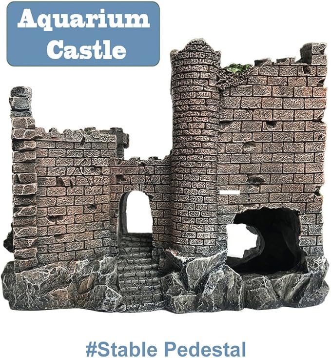 SLOCME Aquarium Ornaments Resin Castle Decorations - Fish Tank Supplies Accessories, Eco-Friendly Fish Tank Castle Aquarium Ornament