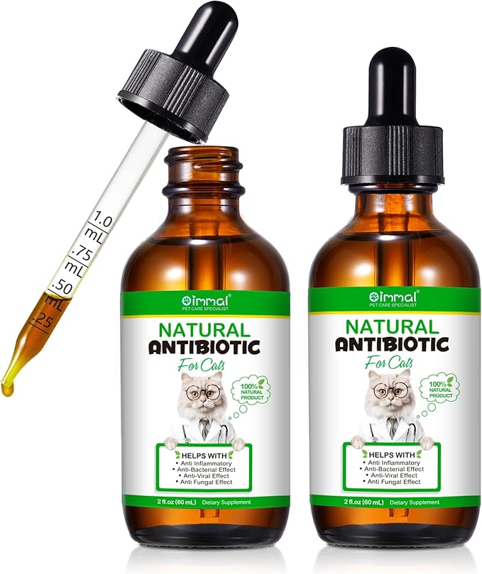 2 Pack Antibiotics for Cats, Premium Cat Antibiotics Supplement, Cats Multivitamin, Natural Antibiotic for Cats, Cat Antibiotic, Cat Antibiotics Supports Immune & Cats Allergy Relief