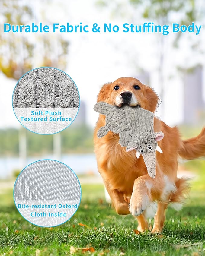 Dog Toys, Squeaky Plush No Stuffing Crinkle Dog Toy for Small Medium Large Dogs, Interactive Puppy Teething Water Bottle Dog Chew Toy