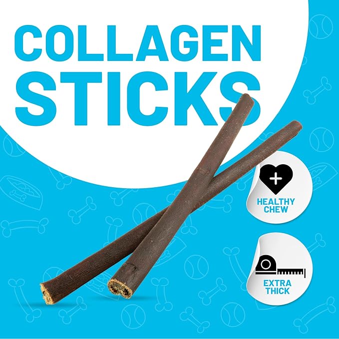 Sitka Farms Collagen Stick for Dogs 12 Inch - 5 Count - Collagen Chews for Dogs - Bully Stick & Rawhide Alternative Dog Chews Long Lasting - Supports Healthy Joints, Skin & Coat - Single Ingredient