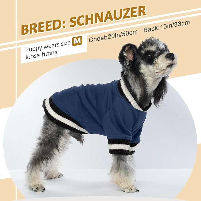 FUAMEY Dog Pullover Sweatshirt,Dog Winter Sweaters Warm Dog Clothes Dog Vest Thick Puppy Pullover Soft Pet Fleece Sweater Cute Doggie Boy Girl Outfit for Small Medium Dogs Blue S, Small(chest:19.6in)