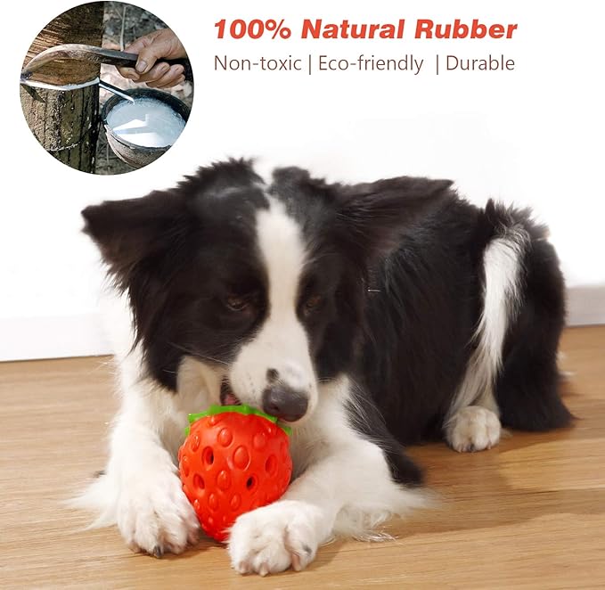 MewaJump Dog Puzzle Toys Rubber Chew Toys,Treat Food Dispensing Toy for Teeth Cleaning Dog Ball Toy Interactive Enrichment Toys for Puppy, Small, Medium, Large Breeds