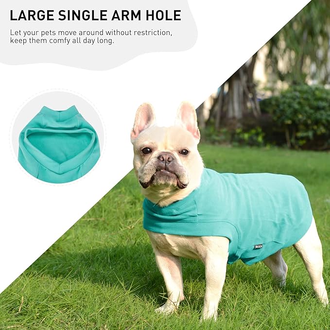 Soft Fleece Dog & Cat Sweatshirt - Warm Stretchy Hoodie for Small to Medium Dogs & Cats - Easy On Pullover for Cold Weather