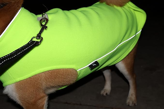 JACKO & CO - Fleece Vest Sweater with Leash Ring - Soft Lightweight Breathable for Puppies Small Medium Dogs, Kitten, Cats, Chihuahua - Warm for Fall/Autumn/Winter (Lime Green, XX-Large 25-35lbs)