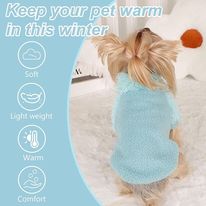 Dog Classic Sweater Chihuahua Sweatshirt Dog Clothes for Small Dogs Girl Boy Soft Fleece Coat for Small Dogs Cat Clothes Soft Puppy Cat Clothing