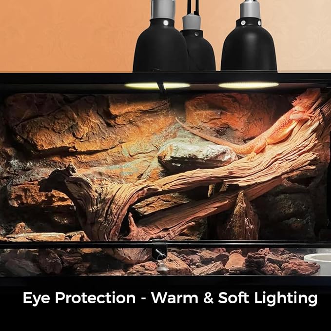 Reptile Heat Lamp 50W, 2 Pack Daylight UVA Basking Light Bulbs with E26 Base for Lizards, Turtles, Snakes and Amphibians