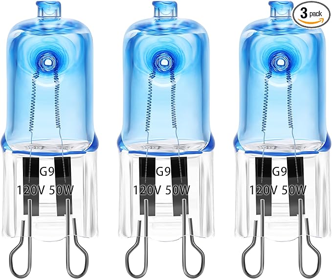 3 Pack UVA UVB Reptile Light Halogen Bulbs Beads Heat Lamp (50 Watt) Day Blue