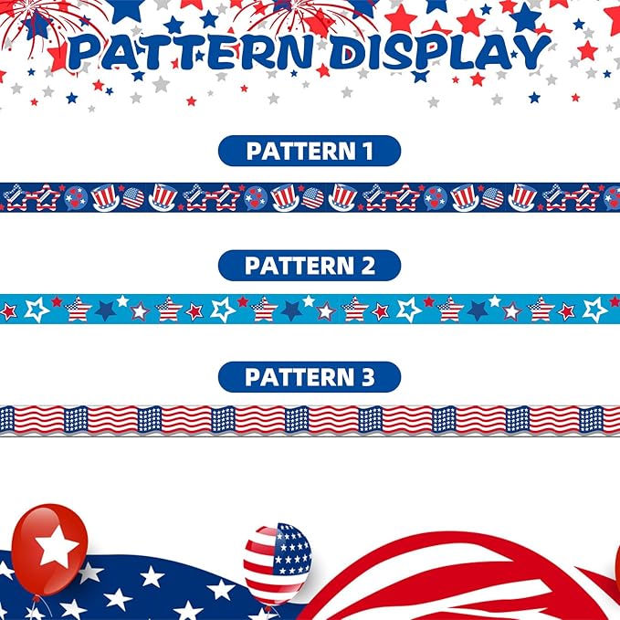 PUPTECK 3 Pack 4th of July Cat Collar with Bells Breakaway - Safety Small Kitten Collar Adjustable American Flag for Independence Day Blue, 8-12 in