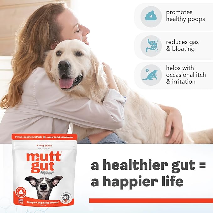 All-Natural 3-in-1 Dog Probiotic, Prebiotic, and Postbiotic Supplement Powder - Probiotics for Dogs with 135 Billion CFUs, Anti Diarrhea, Digestive Enzymes & Antioxidants (60g)
