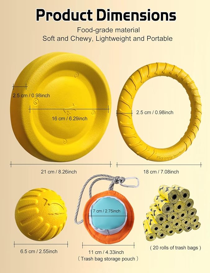 Dog Flying Disc Toy, Soft Indestructible Dogs Flying Disc Pack ,for Aggressive chewers Medium Large Dog,Dog Beach Essentials Water Pool Float Toys (Flying Disc Set 1 Box)