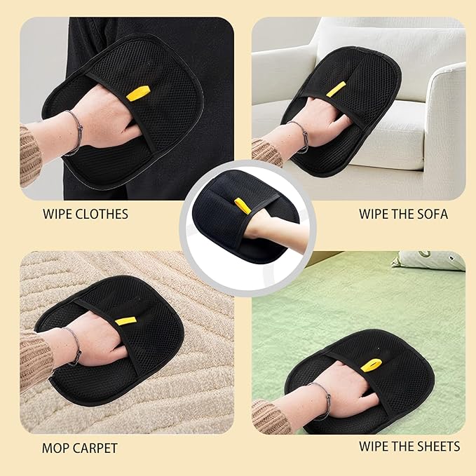 Electrostatic Pets Hair Remover Mitt – Hair Removal Glove to Remove Cat Hair & Dog Fur – Reusable Pet Hair Removal Mitt for Furniture, Couch, Carpet Peonly Hand Fur Remover Tool (1)