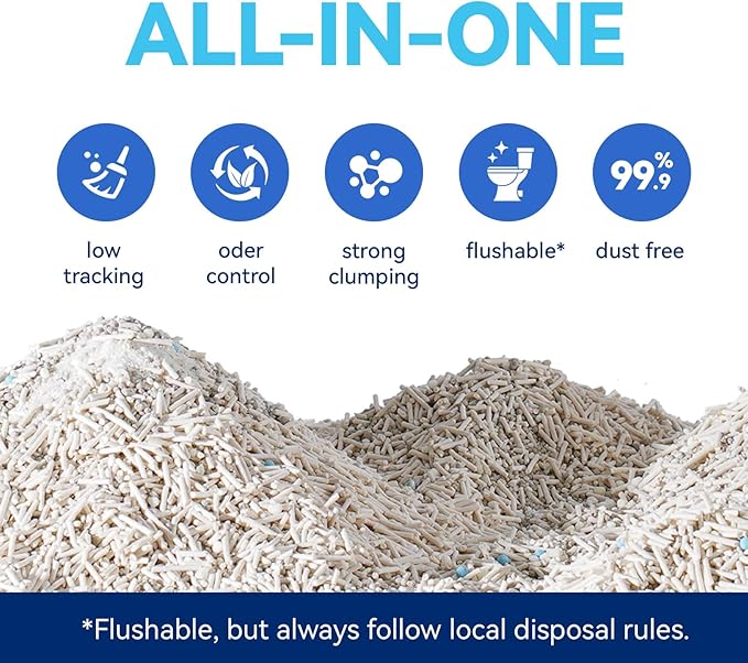 OPET Mixed Tofu Cat Litter - 19lb Strong Clumping Litter, Mixed Tofu and Bentonite, 99.9% Dust Free and Flushable Cat Litter, Natural Sustainable Ingredients Odor Control, Low Tracking(19lb, Milk)
