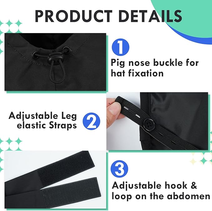 MIGOHI Dog Rain Jacket, Waterproof Rain Coat for Dogs | Outdoor Dog Raincoat with Hood, Windproof & Breathable, Reflective Strips for Safety, Black, M