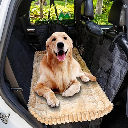 Backseat Pet Bed Mat for Car, Non-Slip Dog Car Seat Cover with Scratch-Proof Protection, Back Seat Extender for Dogs Compatible, Universal Fit for Cars SUVs Trucks (24.8x54 inch)
