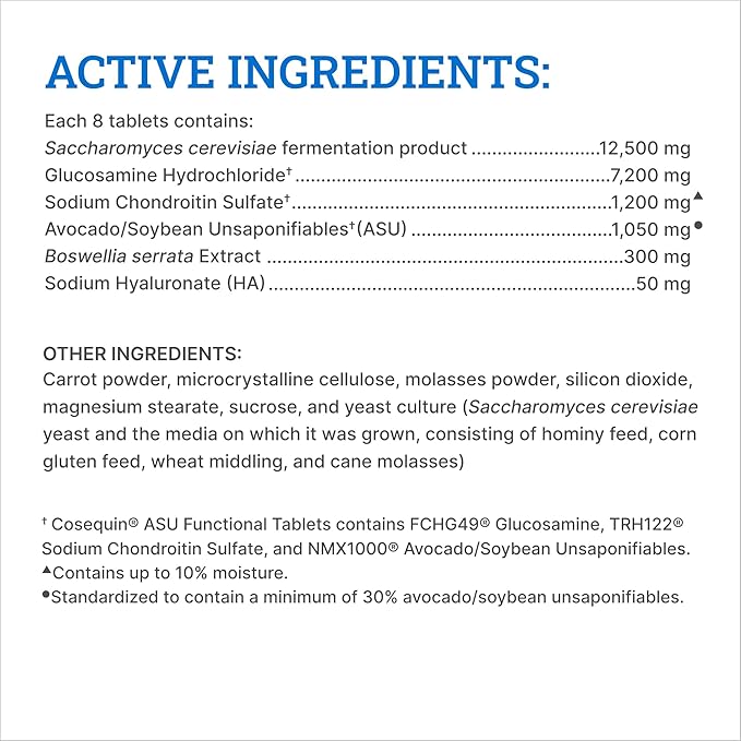 Nutramax Cosequin ASU Joint & Digestive Health Functional Tablets for Horses, 240 Tablets