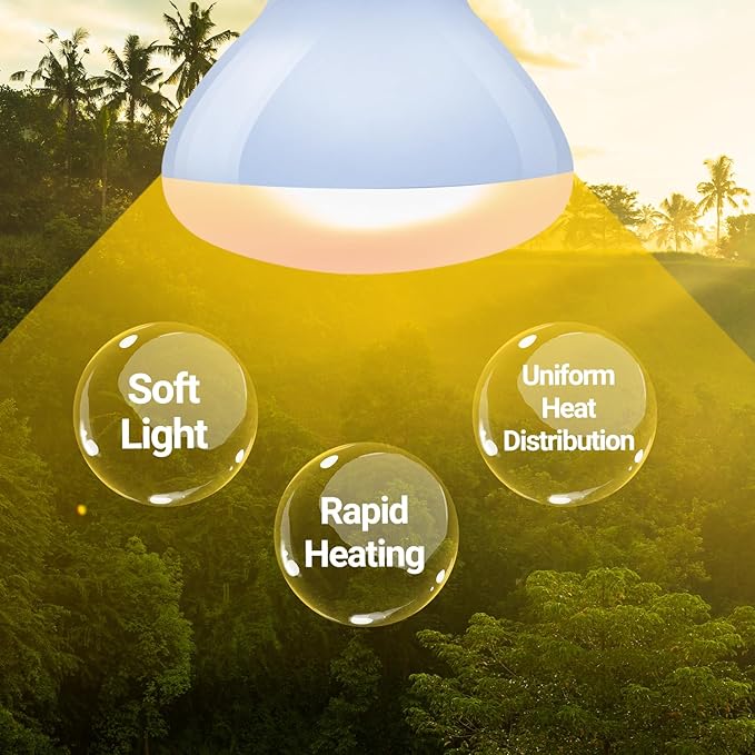 REPTI ZOO Reptile Heat Lamp, 2 Pack 50W Daylight Basking Spot Lamp for Reptiles UVA Daylight Heating Lamp Bulb Basking Light for Bearded Dragon, Tortoise, Geckos, Chicken