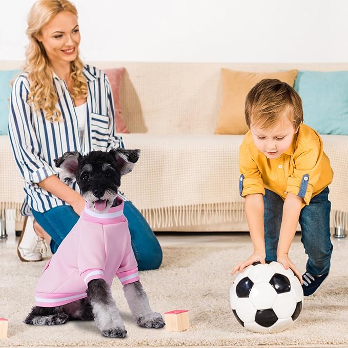 BINGPET Dog Sweatshirt Pullover, Warm Fleece Dog Sweater with Built-in D-Ring and Leash Hole, Cozy Fall Clothes & Winter Coat Pet Outfit Soft Puppy Sweater for Small Medium Large Dogs(Pink,M)