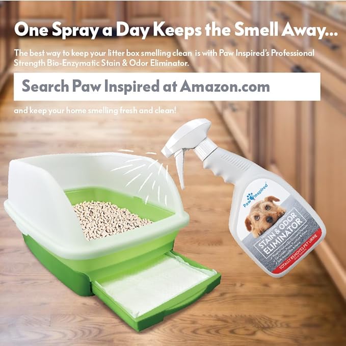 Paw Inspired Cat Pads, Generic Refills for Tidy Cats Breeze Litter Box System, Disposable Kitty Litter Liners for Easy Cleaning, Super Absorbent Pee Pads, 16.9 x 11.4 Inch (Carbon, 20 Count)