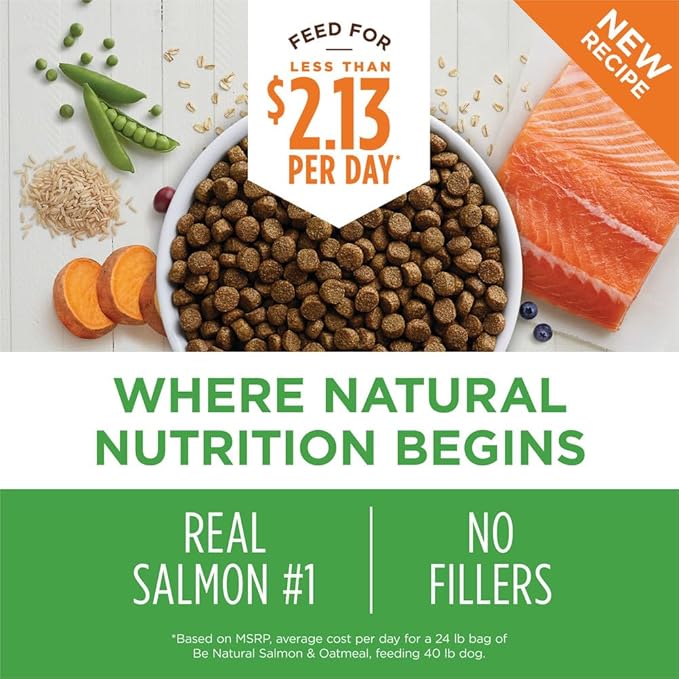 Instinct Be Natural, Natural Dry Dog Food, Raw Coated Kibble - Real Salmon & Brown Rice, 4.5 lb. Bag