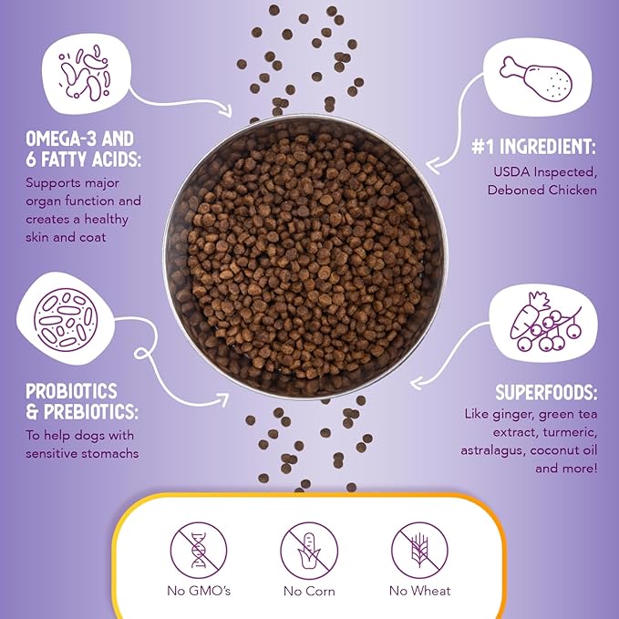 Health Extension Little Bites Dry Dog Food for Small Breeds, Chicken & Brown Rice Recipe, with Probiotics & Superfoods for Digestion & Coat Health, 30 lb Bag (Pack of 1)