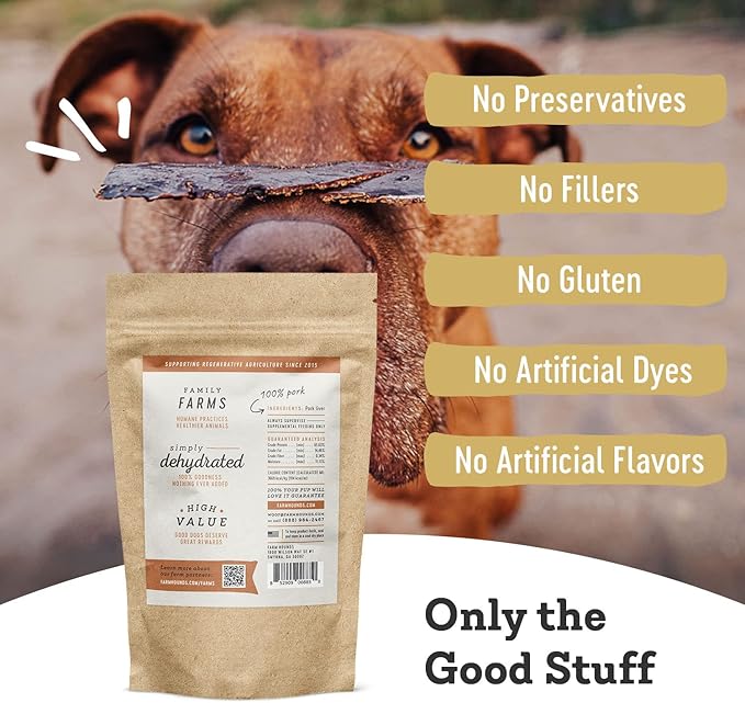 Farm Hounds - Pork Liver - Premium Natural Jerky for Dogs - Made from 100% Humanely Raised Pork - Organ Treats - Great for Training & Treats - No Added Fillers - Made in USA - 4 oz - 1 Pack