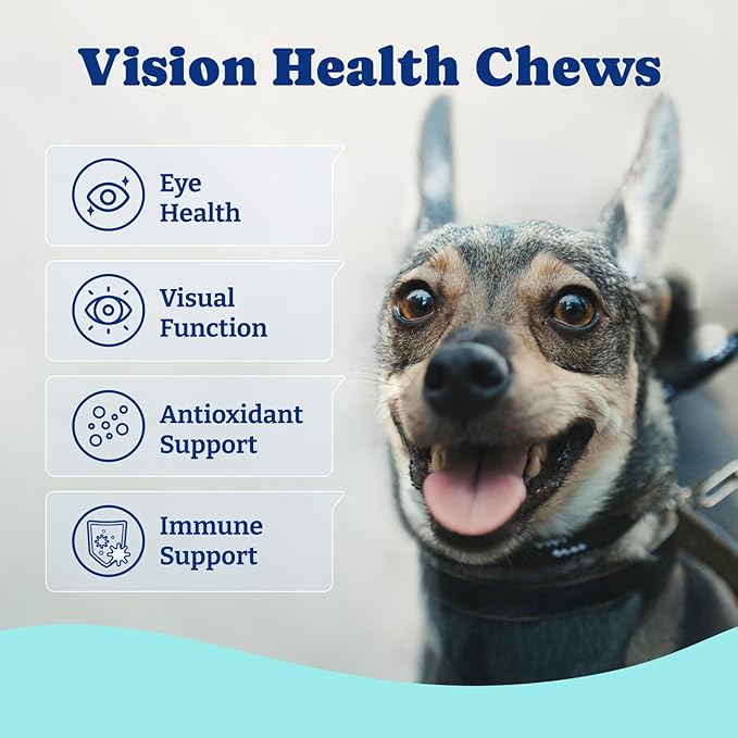Eye Supplement for Dogs - 120 Soft Chews Dog Vision Supplement with Cod Liver Oil, Antioxidants & Omega 3 Fatty Acids - Eye Vitamins for Dogs - Duck & Pear Flavor