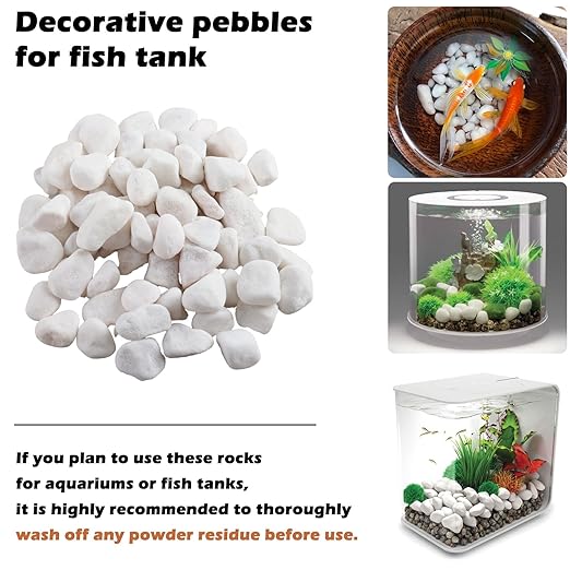 17.6 Lbs Natural River Rocks for Plants 1''-2'' Large Landscaping Garden Stones White Aquarium Gravel Decorative Pebbles for Indoor Outdoor Planters, Big Terrarium Rocks in Bulk, Home Decor