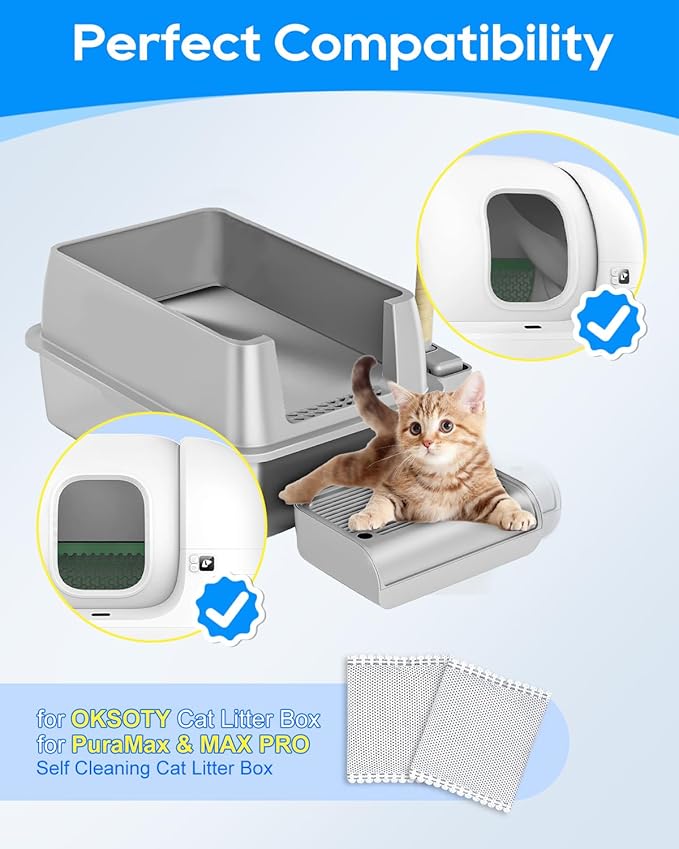 Cat Litter Box Deodorizer Filter Compatible with OKSOTY Stainless Steel & Compatible with PuraMAX Self Cleaning Litter Boxes, Odor Absorber for Strong Odor, 6PCS