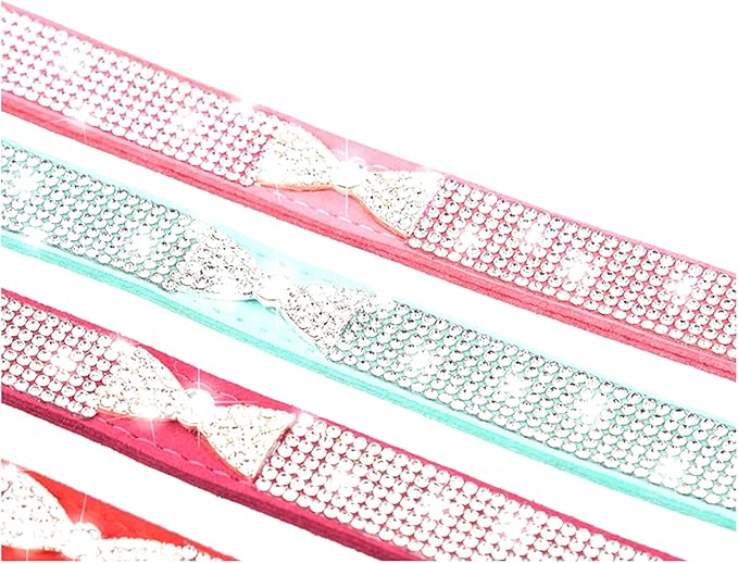 Cute Dog Collar with Bling Rhinestone, Fancy Crystal Diamond Glitter Pretty Jewel Soft Cat Collars for Small Medium Large Breed Dogs Girl Female Pet Puppy Kitten Terrier (M, Purple4)