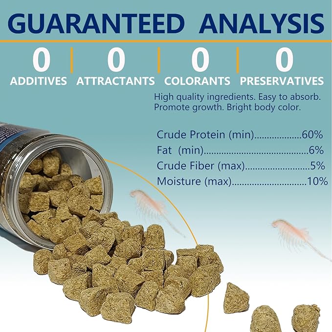Freeze Dried Brine Shrimp Cubes 3 OZ, Brine Shrimp Freeze Dried Aquatic Foods for Tropical Fish Marine Fish and Aquatic Turtles.