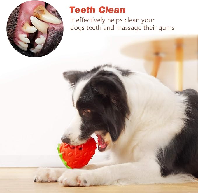 MewaJump Dog Puzzle Toys Rubber Chew Toys,Treat Food Dispensing Toy for Teeth Cleaning Dog Ball Toy Interactive Enrichment Toys for Puppy, Small, Medium, Large Breeds