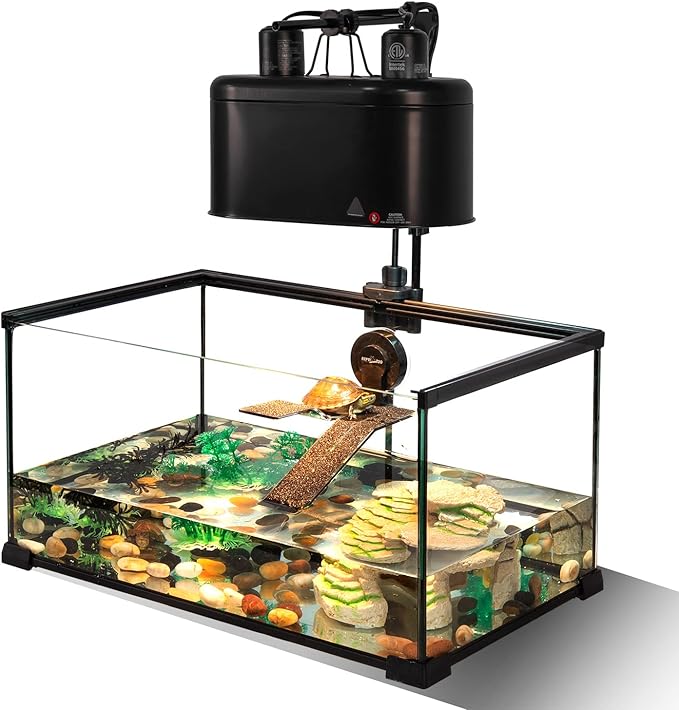 REPTIZOO Reptile Heat Lamp Reptile Light Fixture Combo Pack, 100W UVA Turtle Basking Spot Lamp Reptile Heat Bulb & 26W UVA UVB Reptile Light Fluorescent UVB Bulb 5.0