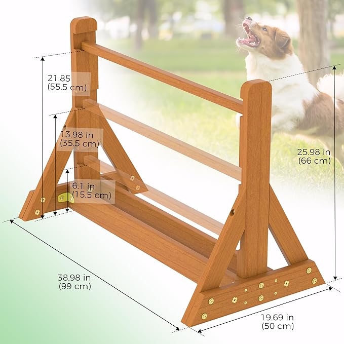 Dog Agility Set, Wooden Dog Agility Jumps & Dog Hurdles,Dog Agility Equipment, Dog Agility Course,Dog Agility Course Backyard Set,Obstacle Course for Dogs,Dog Hurdles Training Equipment
