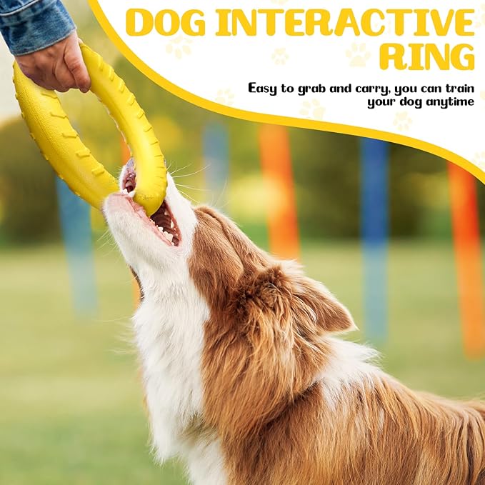 3 Pack Large Dog Training Ring Chew Toy for Aggressive Chewers Flying Disc Floating Ring for Large/XL Breeds Dog Toy Interactive Training Outdoor Playing