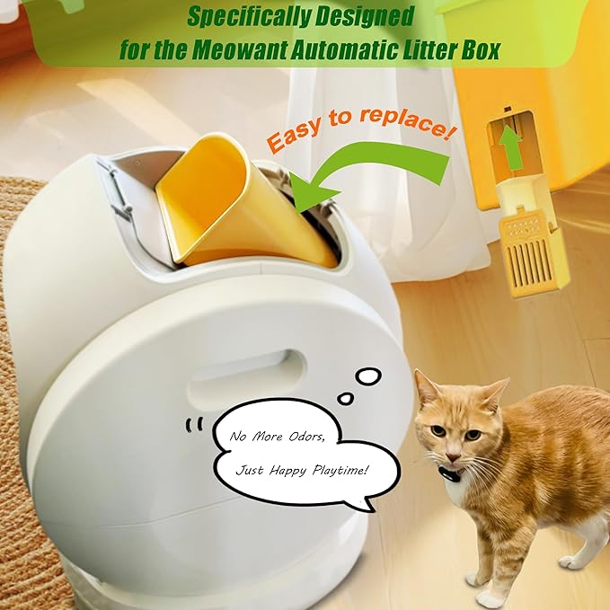 Replacement Odor Eliminator for MeoWant Self-Cleaning Cat Litter Box, Cat Toilet Deodorizer Compatible with MeoWant Automatic Litter Box (8 Pack)