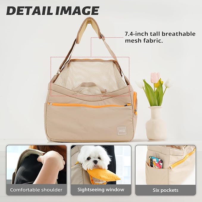 Soft and Comfortable Pet Carrier and Business Backpack with Strong Support - Ideal for Business, Travel, and Outings with Small Dogs and Cats (Kahki,15.7" L x 5.5" W x 9.8" H,up to 16lbs