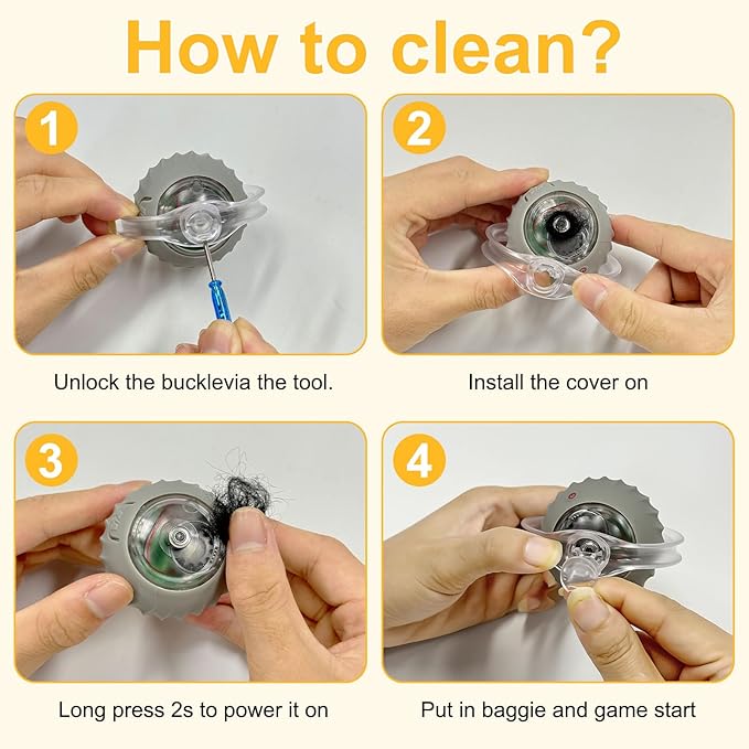 Interactive Cat Toys for Indoor Cats, Automatic Motion Cat Toy in Pouch Fast Rolling Ball in Play Mat Hide and Seek Mouse Catching Game with Chirping Stimulation,Led Light,Auto On/Off(Grey)