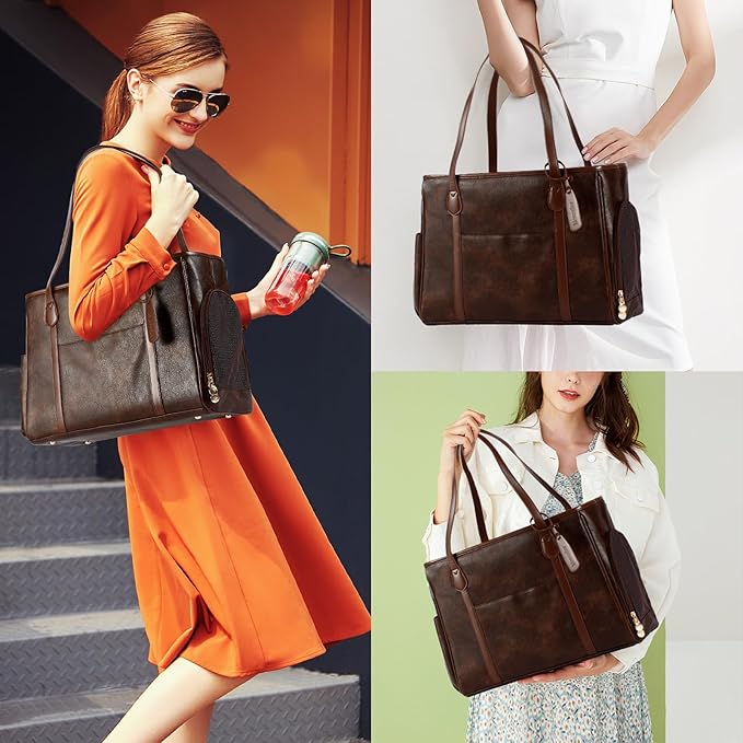 Stylish Dog Purse Carrier, Leather Pet Carrier Bag for Small Dogs Cats Puppy, Airline Approved Soft-Sided Carrier Coffee