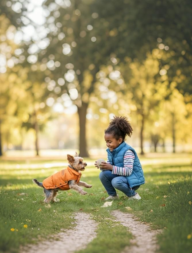 SPACE LION Puffer Jacket, Down Winter Coat, Durable Outdoor Coat for Cold and Windy Conditions, Waterproof, Windproof, Lightweight Jacket, Adjustable Fit for Small Dogs(Red,XS)