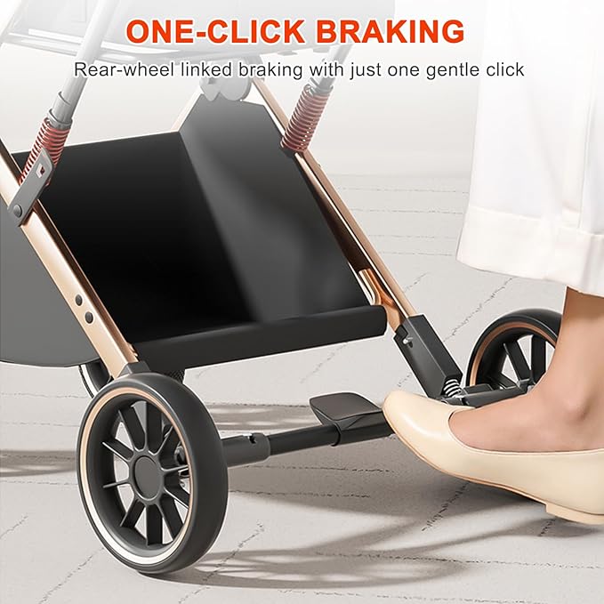 Dog Stroller with 4 Wheels, Folding Pet Stroller for Small, Medium Dogs and Cats up to 50lbs, Detachable Carrier, Storage Basket, Car Seat 3 in 1 Multifunctional (Brown)